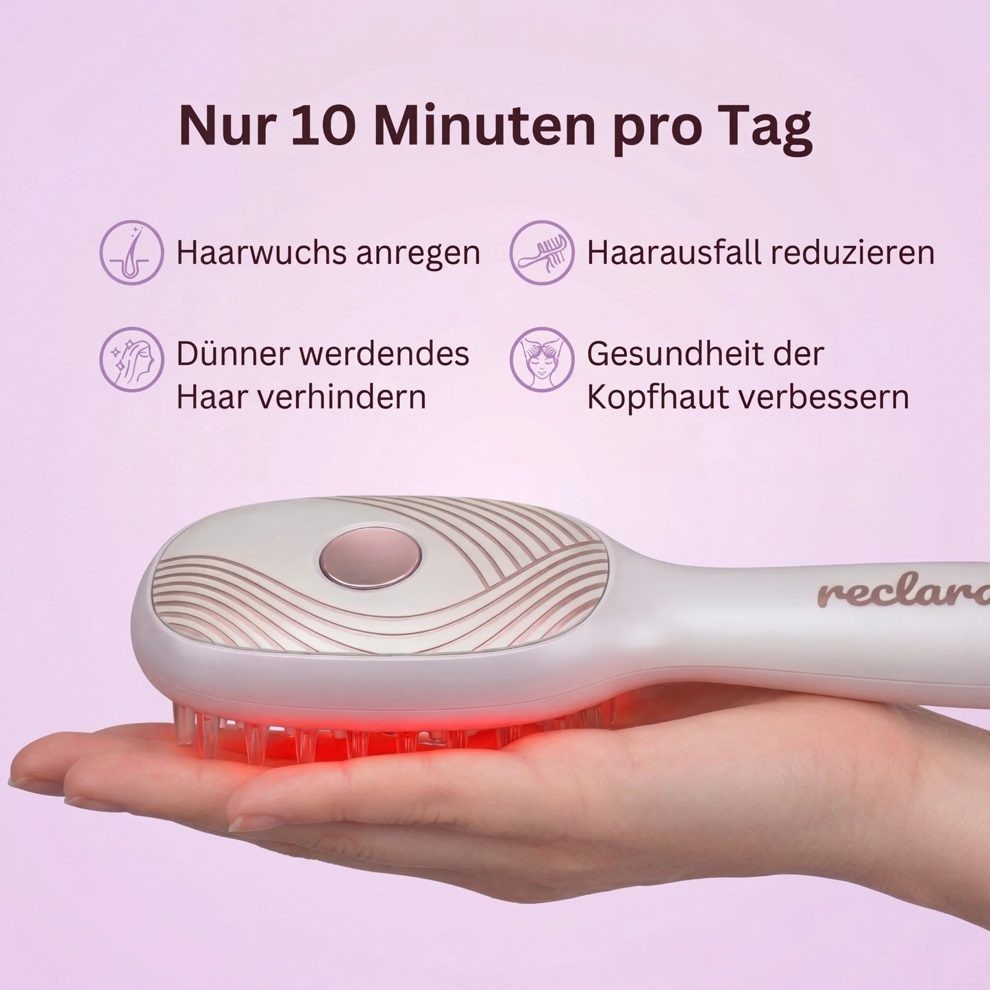 Reclara Bürste – Die Natürliche 4-in-1 Haarwuchsbürste